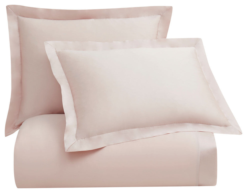 Lyocell Duvet Cover Set, Super Queen, Blush, 3 Piece