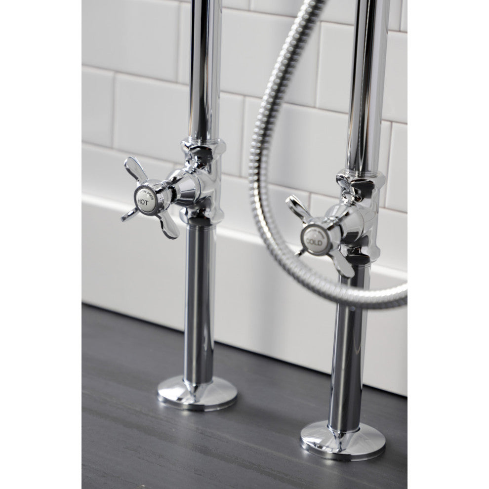 CCK246K1 Freestanding Tub Faucet Package With Supply Line, Polished Chrome