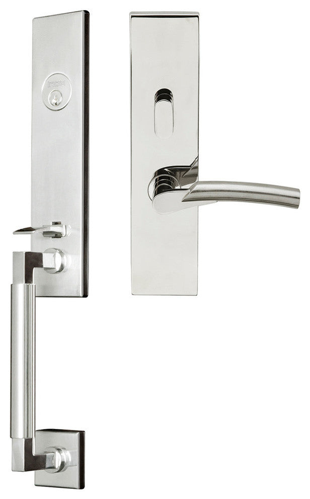 Phoenix Lever, Mortise Entry Handleset, Left Hand, Polished Stainless Steel