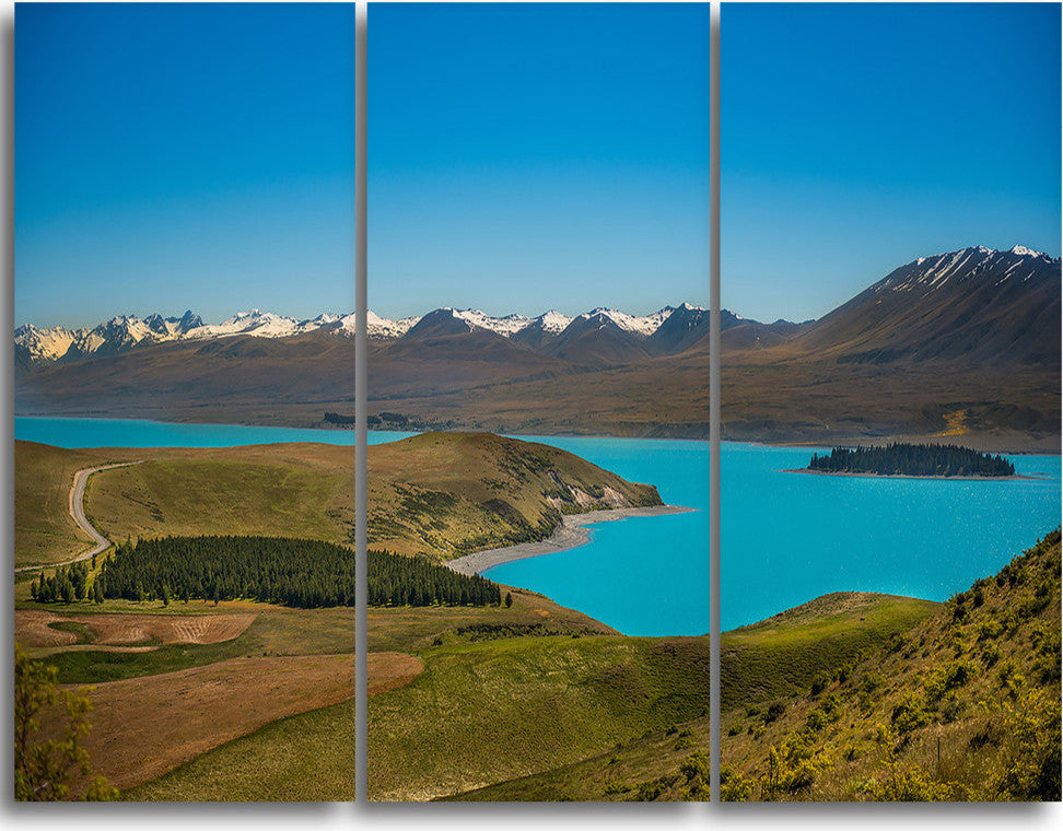 "Fantastic Calm Landscape of New Zealand" Metal Wall Art, 3 Panels, 36"x28"