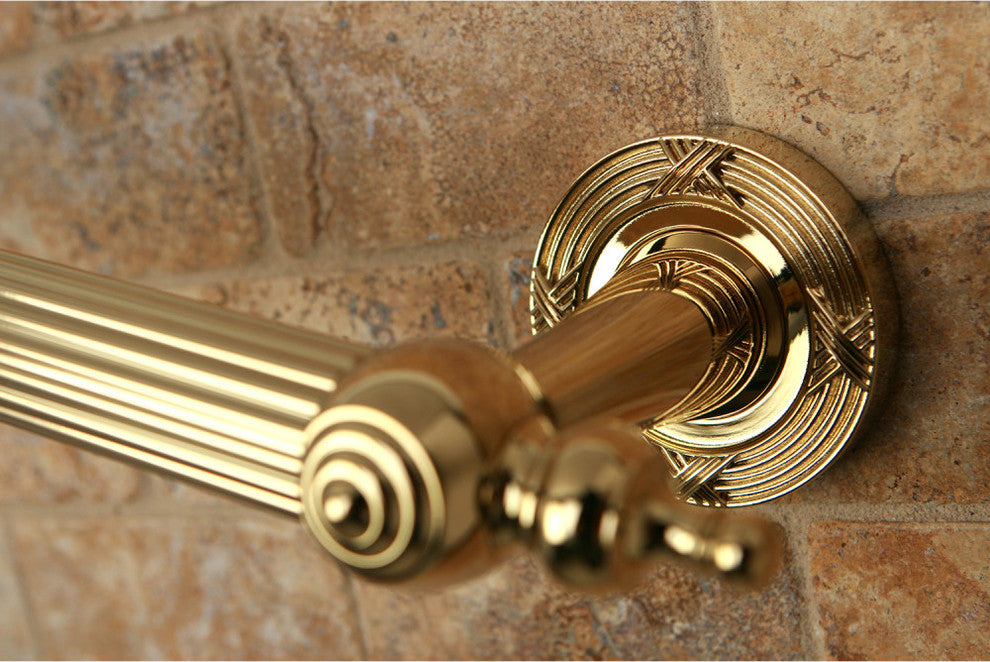 Kingston Brass 12" Decorative Grab Bar, Polished Brass