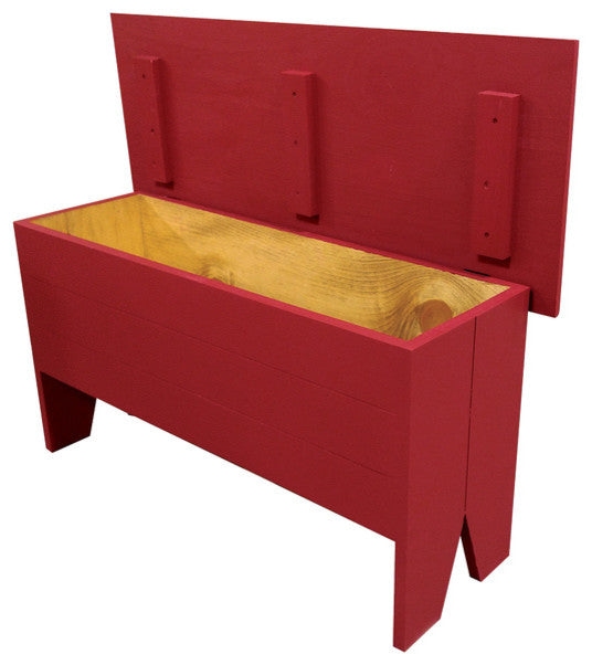 Wooden Storage Bench, Red