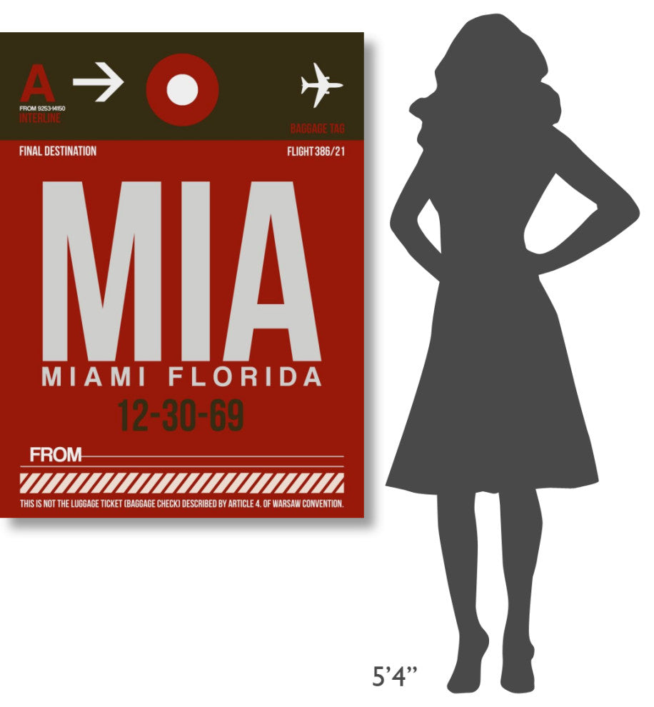 "MIA Miami Luggage Tag 2" Fine Art Print