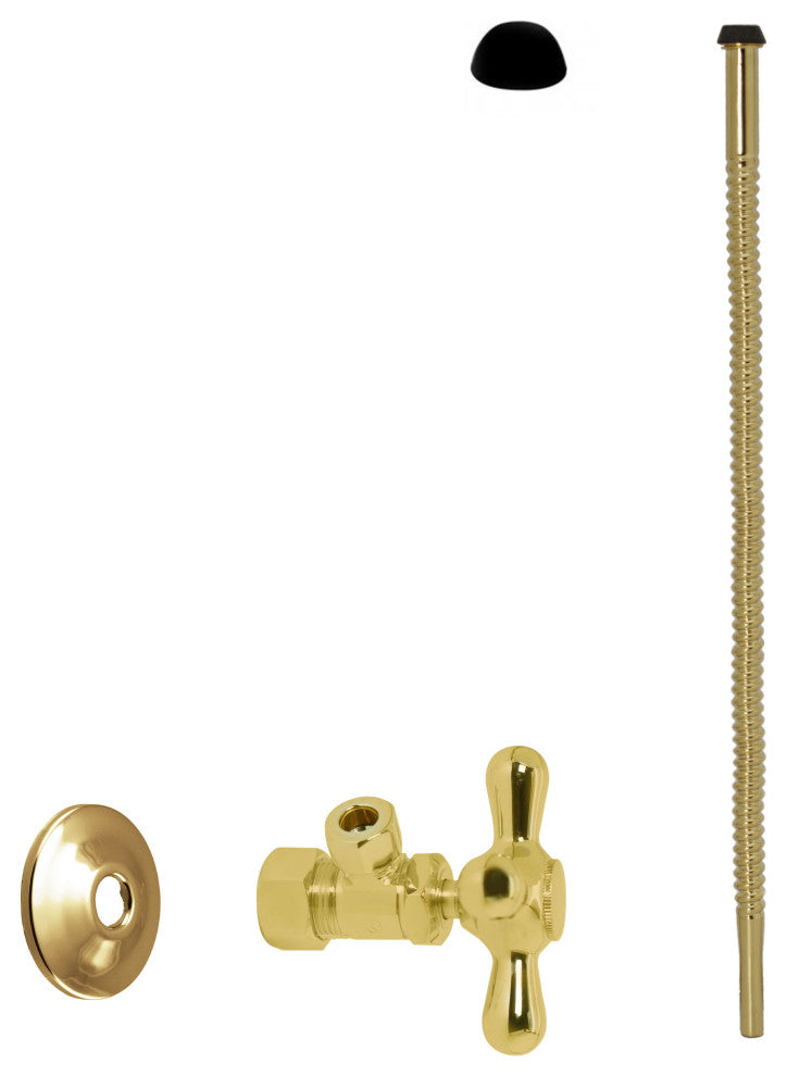 Supply Kit - 5/8" Od X 3/8" Od X 15" Corrugated In Polished Brass, Polished Brass