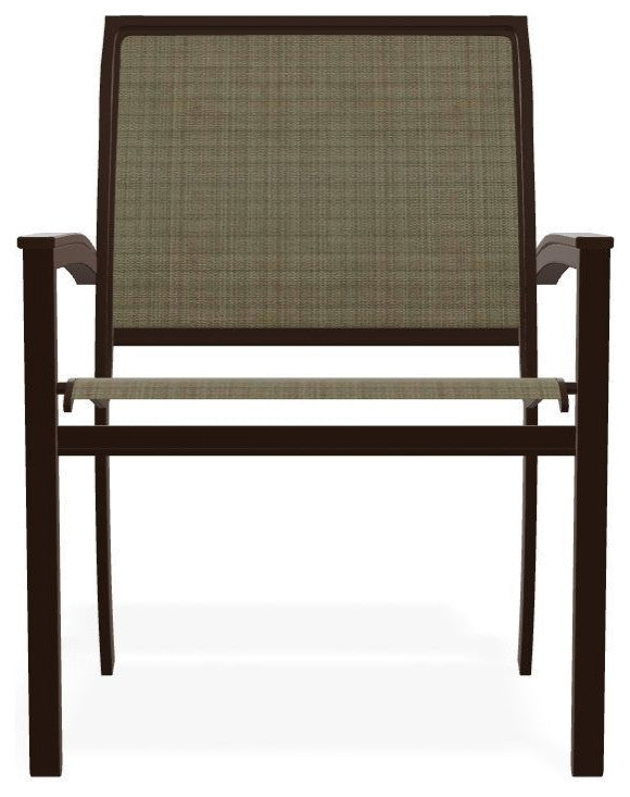 Bazza Sling Stackable Outdoor Dining Chair, Elevation Stone/Kona