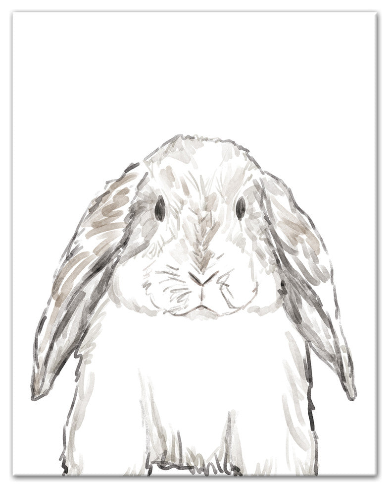 Baby Bunny Sketch Canvas Wall Art, 11x14