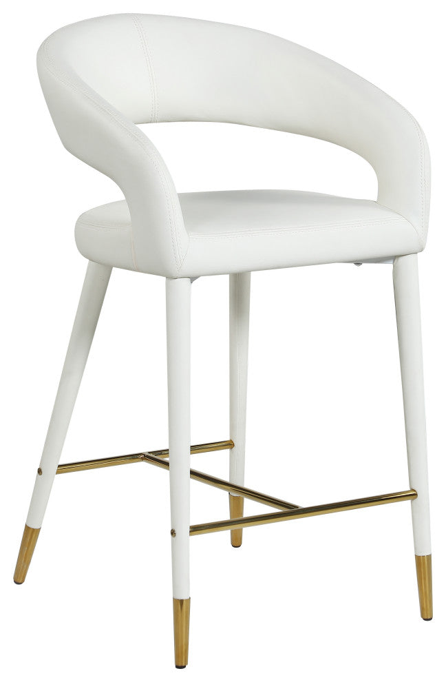 Destiny Counter Stool, Off White Cream, Vegan Leather