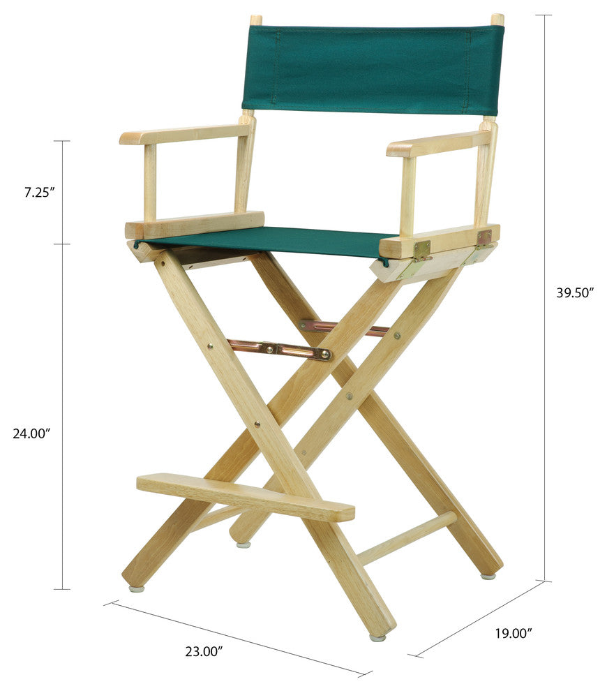 024" Director's Chair Natural Frame-Hunter Green Canvas