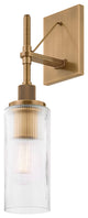 Troy Lighting Shenandoah Exterior Wall Sconce Patina Brass, 4.75"Lx4.75"Wx18"H