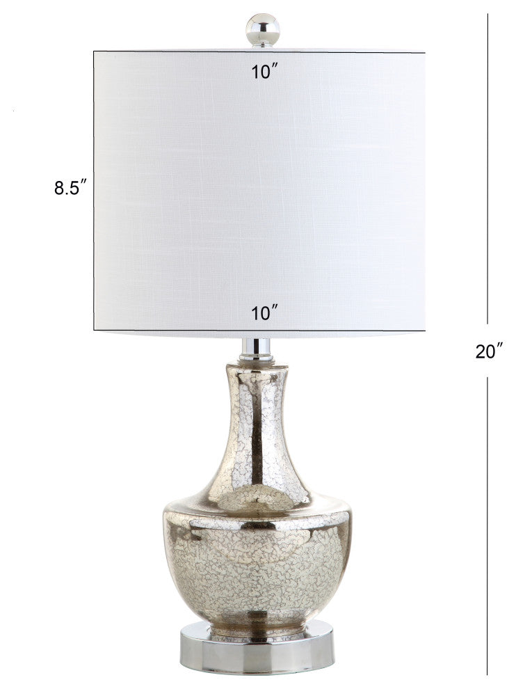Colette 20" Mini Glass Table Lamp, Silver, Single