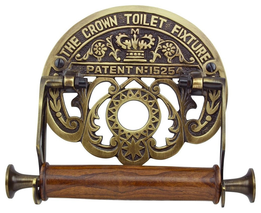 Toilet Paper Holder Brass The Crown Fixture Tissue Holder, Antique Brass