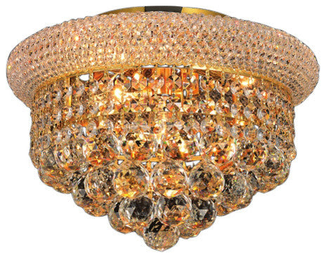 Empire 3 Light Flush Mount With Gold Finish
