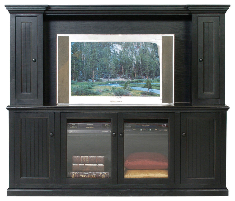 Eagle Furniture, Coastal Entertainment Console, Chocolate Mousse, Without Hutch