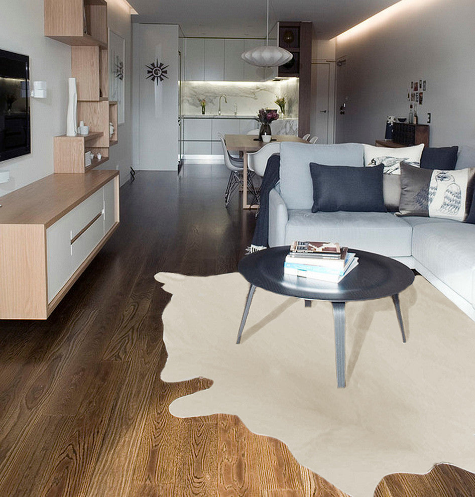 Geneva Cowhide Rug, 5'x7', Natural