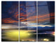 "Yellow Sunlight and Fiery Clouds" Photo Metal Wall Art, 3 Panels, 36"x28"