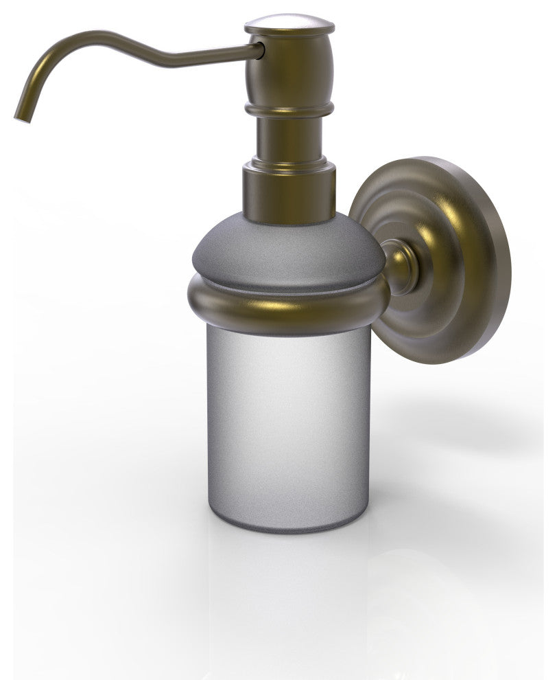 Prestige Que New Wall Mounted Soap Dispenser, Antique Brass