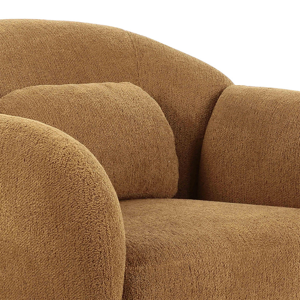 Misty Brown Boucle Accent Chair Brown