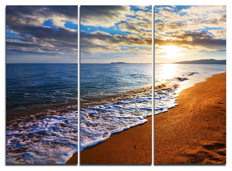 "Heavy Clouds Over Morning Beach" Metal Wall Art, 3 Panels, 36"x28"