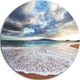 Deep Seashore With Clouds And Waves, Seashore Round Wall Art, 23"