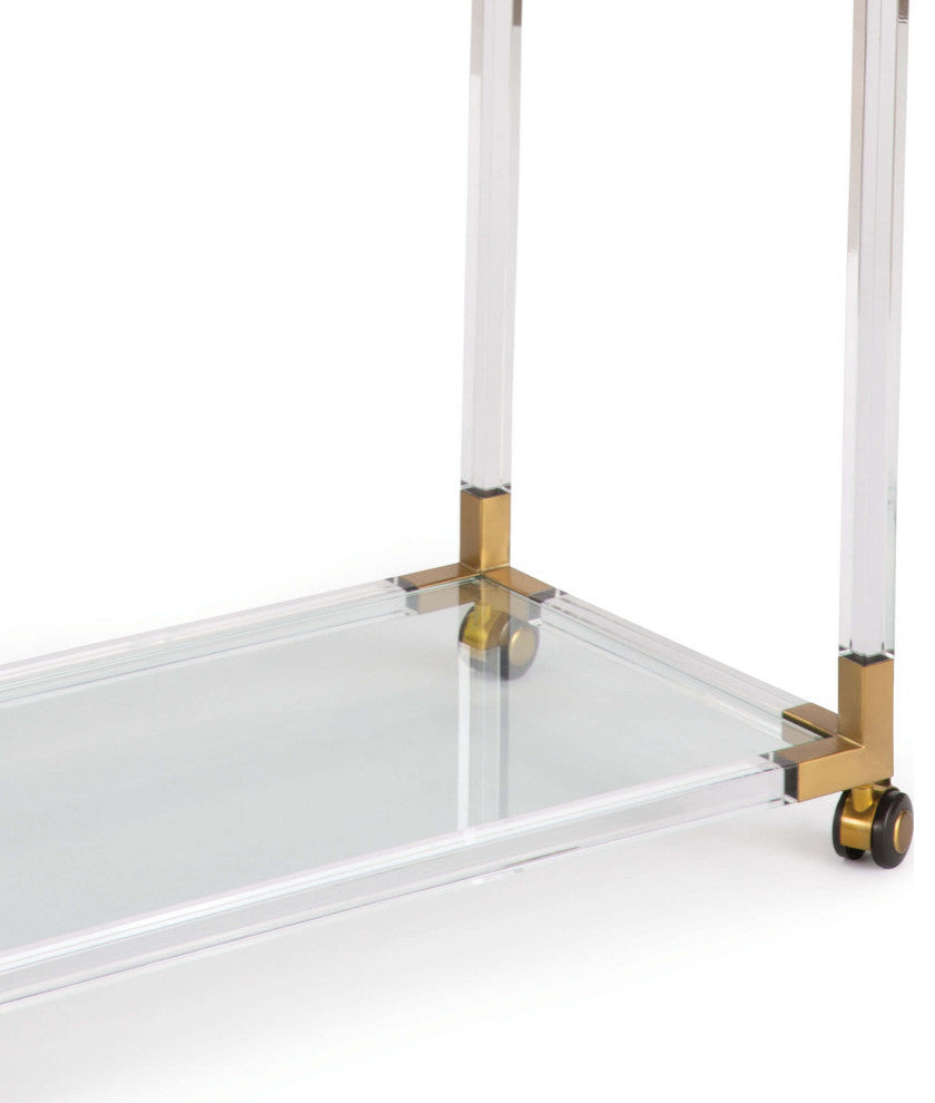 Americano Bar Cart, Natural Brass