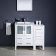 Torino 36" White Modern Bathroom Vanity With Side Cabinet, FFT3071CH