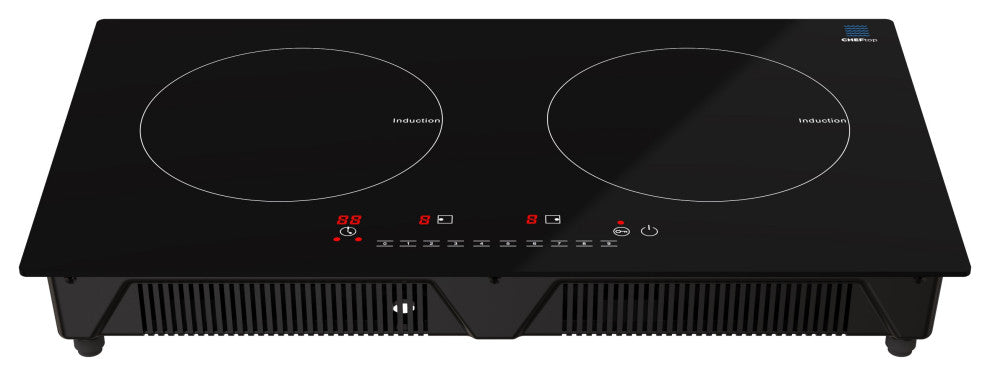 Cheftop Dual Induction Burner Cooktop - Portable 120V Digital Ceramic 2 Burner