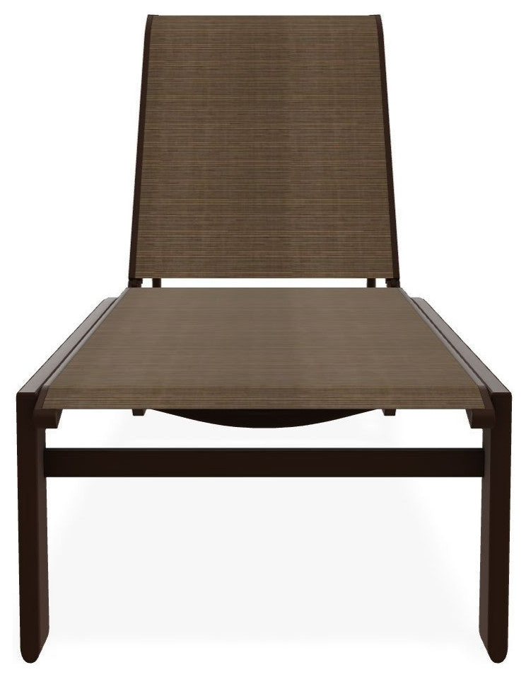 Kendall Sling Stackable Outdoor Chaise Lounge, Bark/Kona