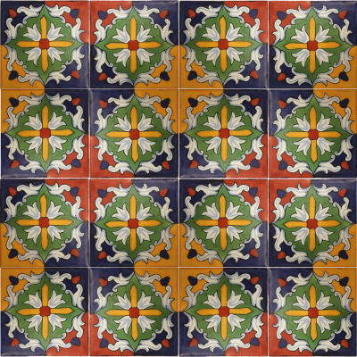 4.2x4.2 9 pcs Veneto Talavera Mexican Tile