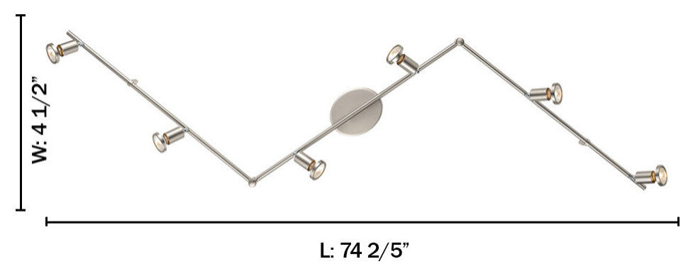 6x50W Track Light, Matte Nickel Finish