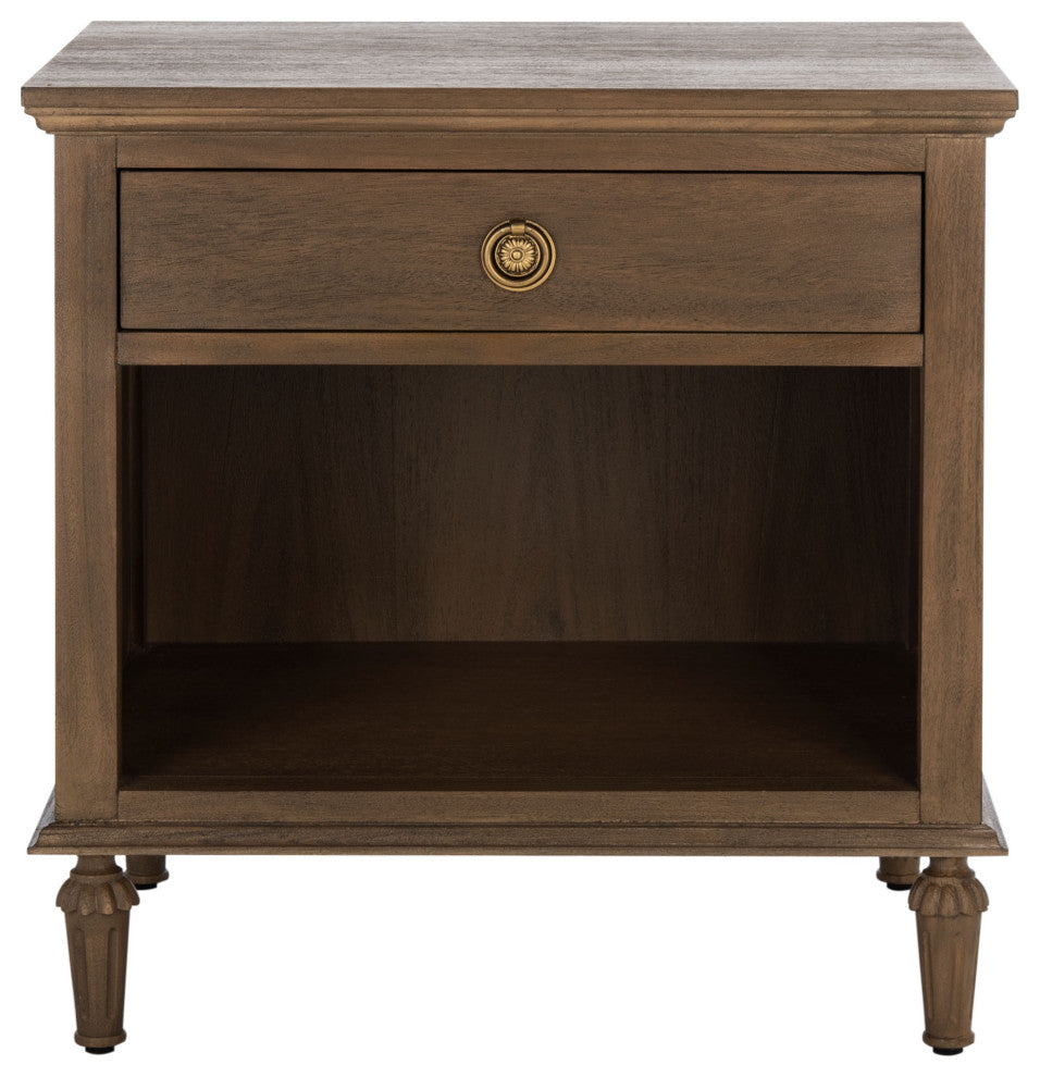 Safavieh Couture Lisabet 1 Drawer Wood Nightstand, Brown