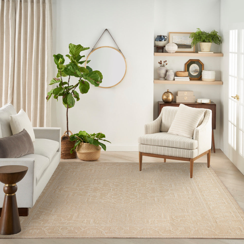 Nourison Tulum 10' x 14' Cream Outdoor Rug