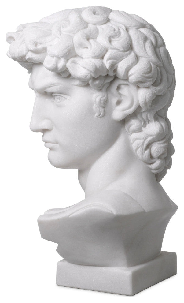 White Marble Head Sculpture, Eichholtz David