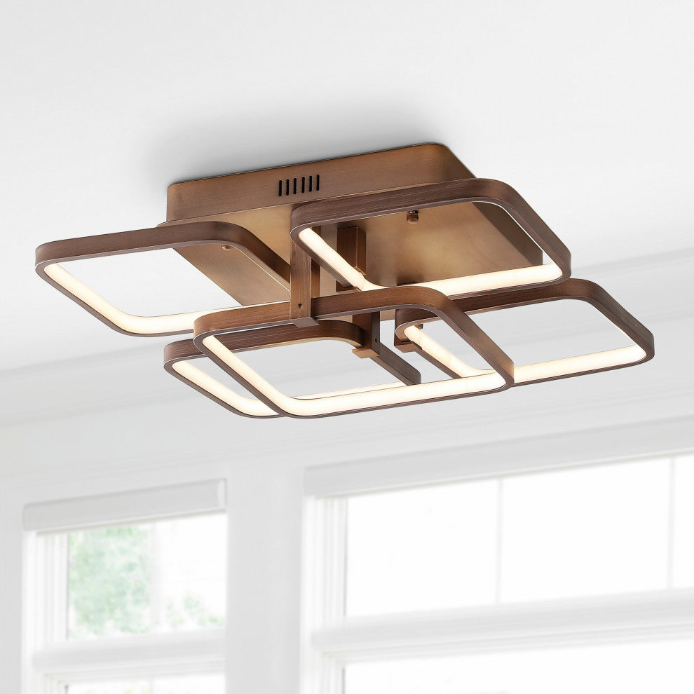 Sebastian 17.5" Integrated LED Flush Mount Ceiling Light, Coffee
