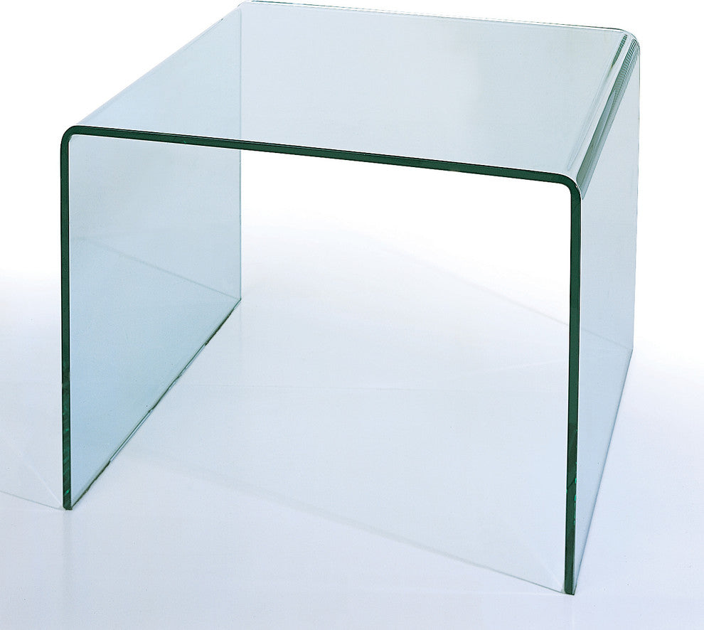Waterfall Bent Glass End Table