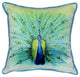 Pair of Betsy Drake Peacock Large Pillows 18 Inch x 18 Inch