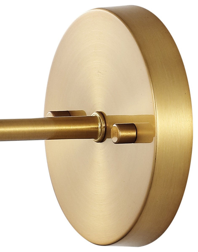 Olivia Modern Midcentury Iron LED Vanity, Brass Gold, 1-Light