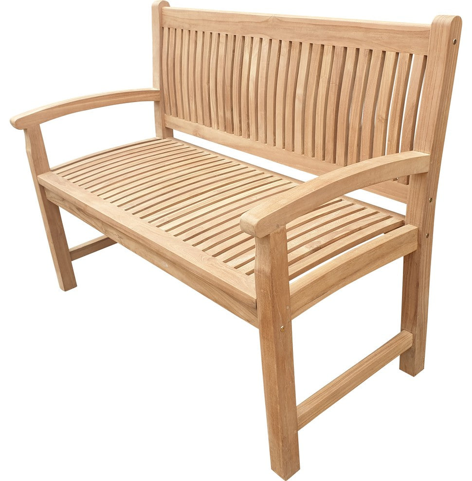 Seven Seas Teak El Mar Outdoor Teak Wood Bench, 4 Foot