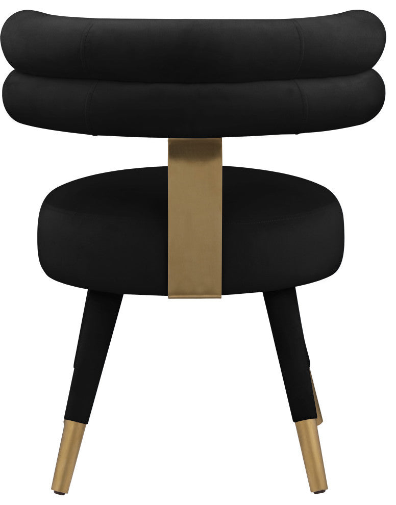 Fitzroy Velvet Upholstered Dining Chair (Set of 2), Black