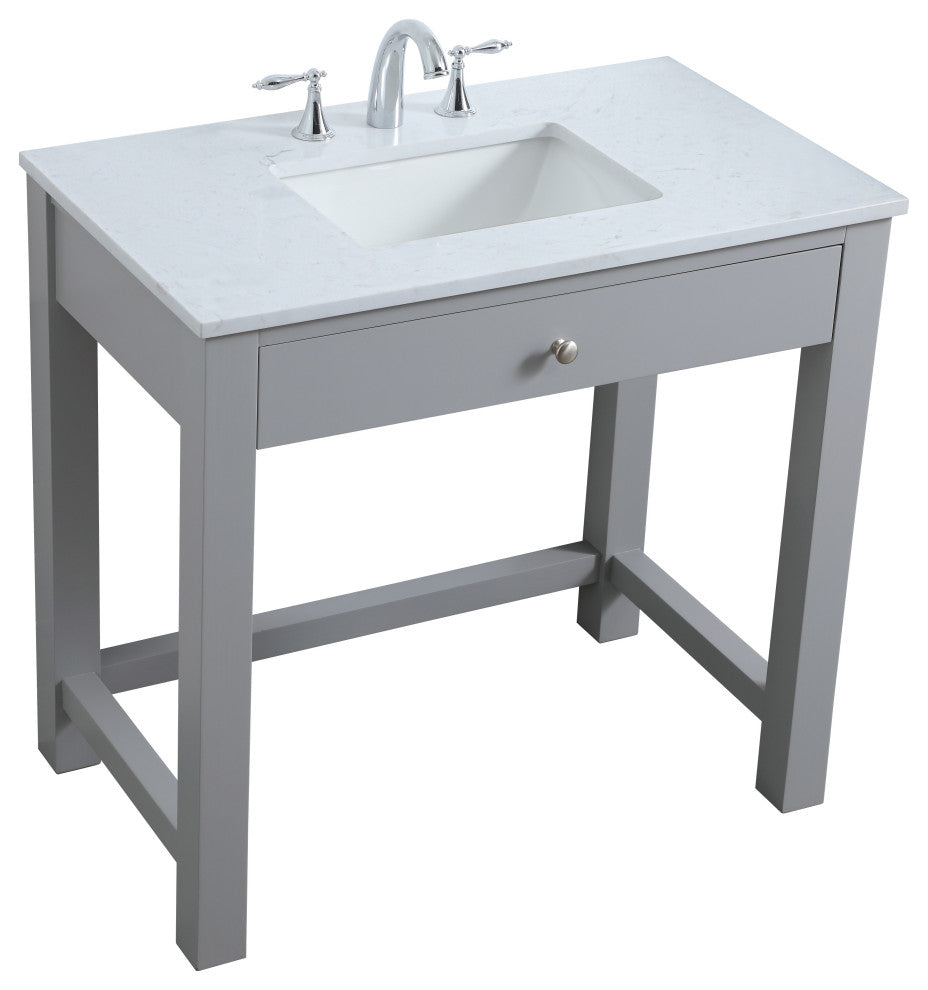 36" ADA Compliant Bathroom Vanity, Gray