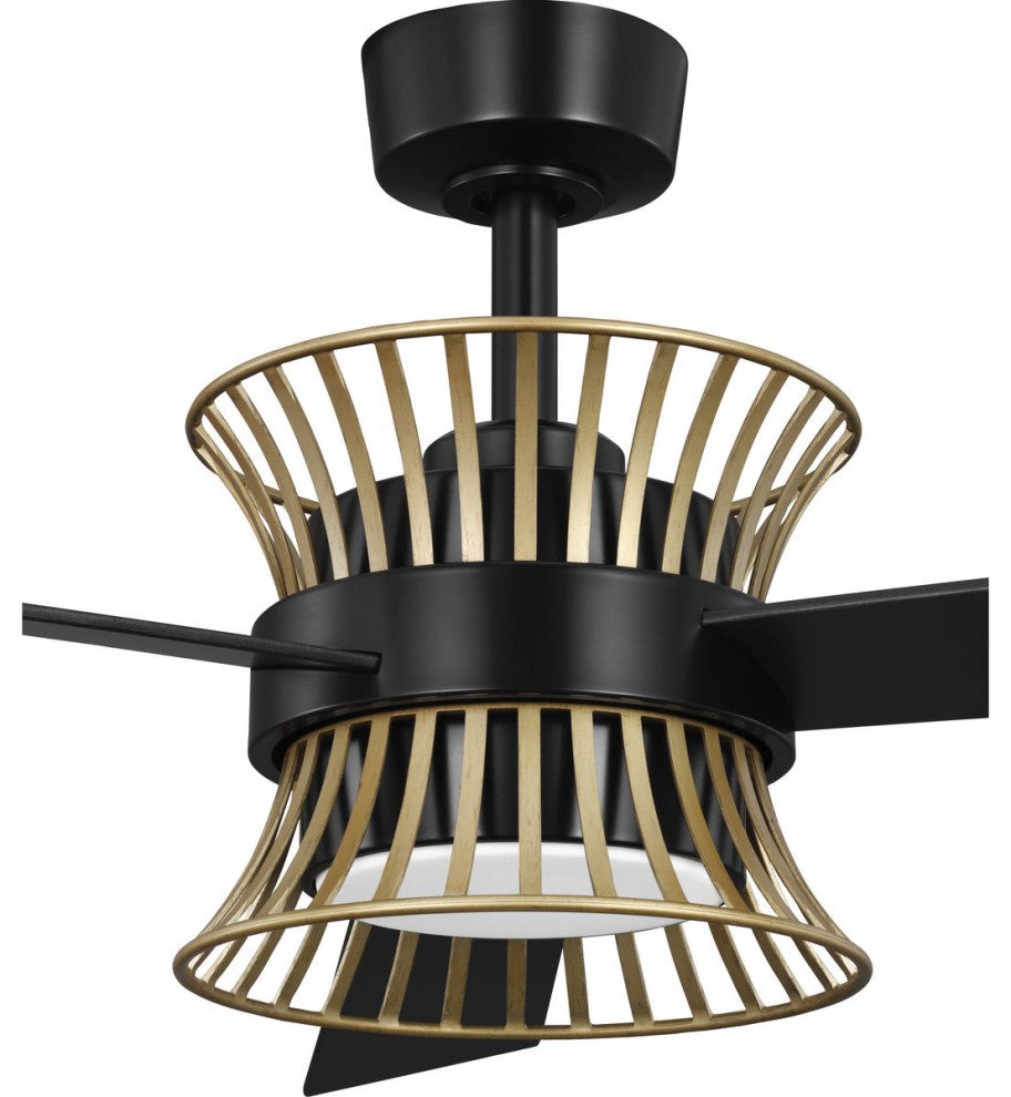Bisbee Collection 55" 3-Blade Global Ceiling Fan, Matte Black