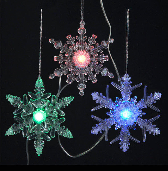 20 Battery Operated Musical Multicolored Twinkle LED Snowflake Christmas Lights