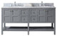 Winterfell 72" Double Bathroom Vanity Set, Gray With No Mirror