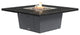 Square Fire Pit Table, 56x56, Propane, Black Pearl Granite Top, Gray