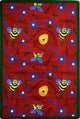 Kid Essentials Rug, Bee Attitudes, 5'4"x7'8", Red