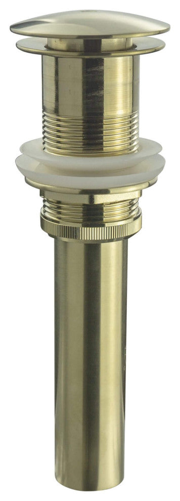 Fine Fixtures Pop-Up Bathroom Sink Drain Without Overflow, Satin Brass