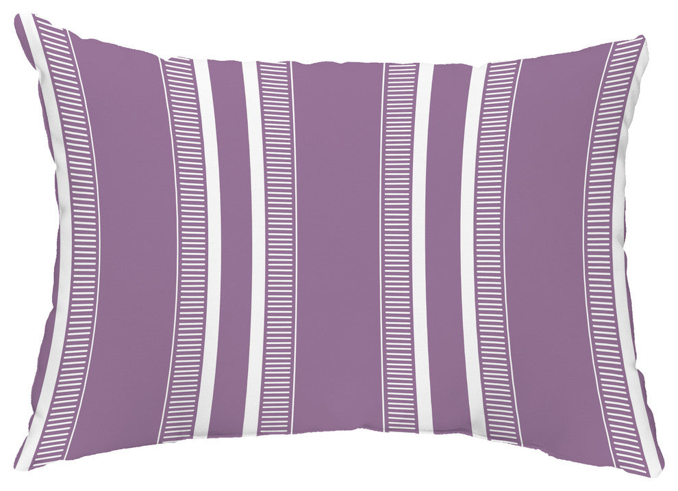 Dashing Stripe 14"x20" Decorative Stripe Outdoor Pillow, Purple