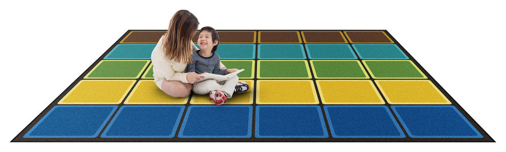 Kid Essentials Rug, Blocks Abound, Earthtone, 7'8"x10'9"