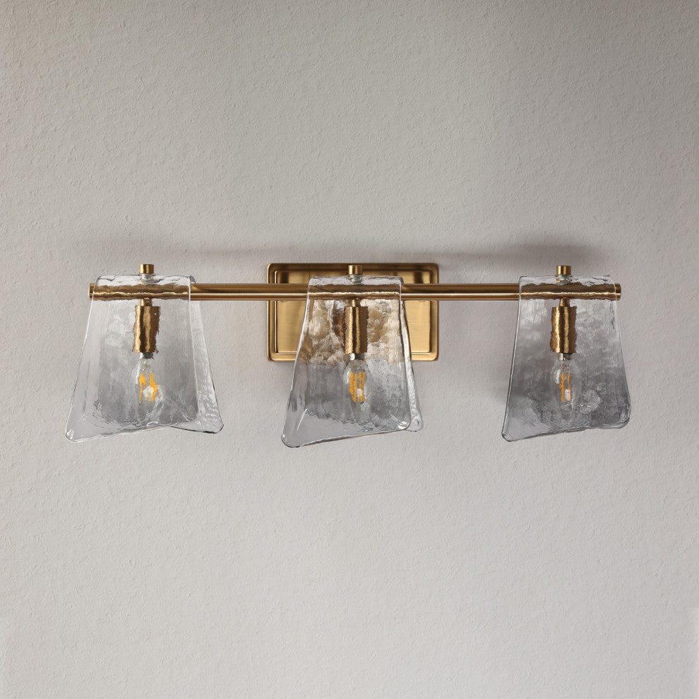 LNC Afmean 3-Light 24"W Modern Smoked-Gray Bathroom Vanity Light