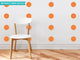Polka Dot Fabric Wall Decals, Set of 48, 4" Polka Dots, Orange