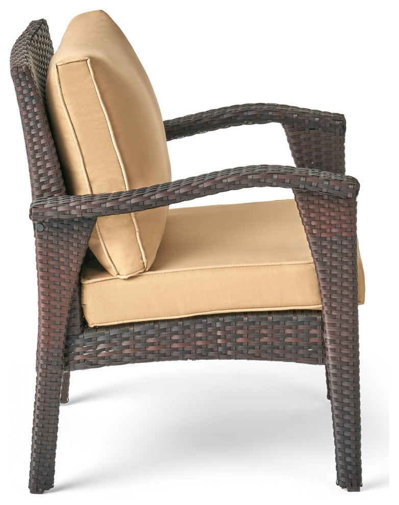 GDF Studio Voyage Outdoor 4Piece Sofa Set, Brown